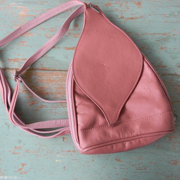 MADE IN ITALY PINK GENUINE LEATHER UNIQUE ARTISAN SMALL BACKPACK BAG MODERN main image 8